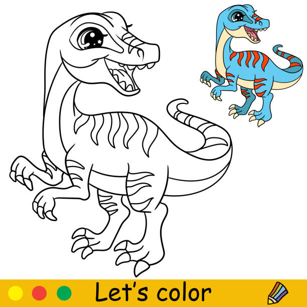 Ilustración De Educación Libro Para Colorear De Dinosaurio Vectores Libres  de Derechos - iStock