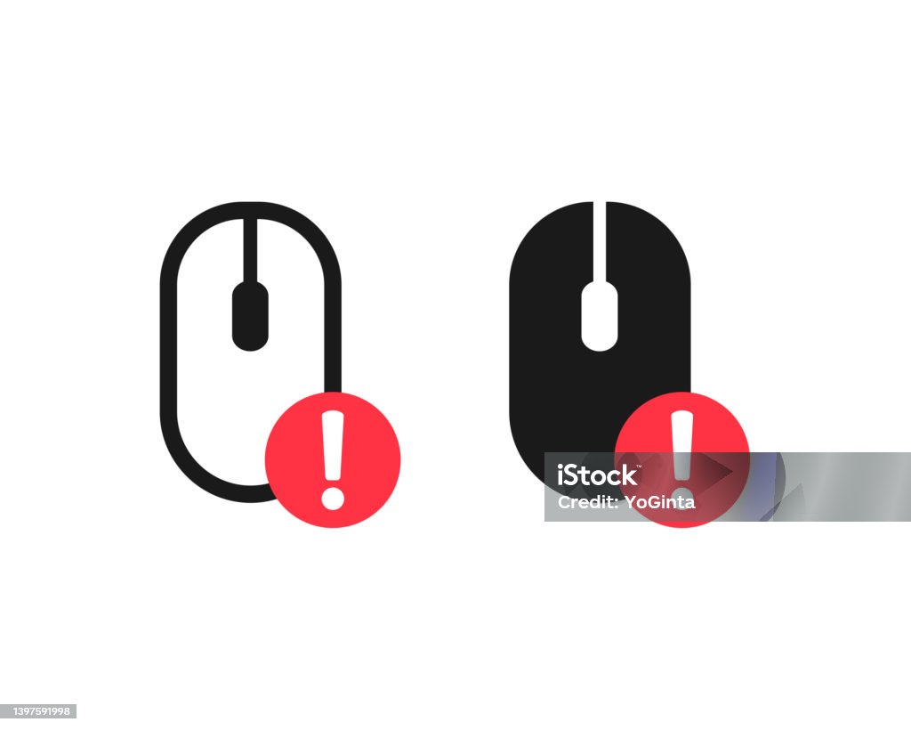 Mouse Cursor Warning Error Stock Illustration - Download Image Now ...