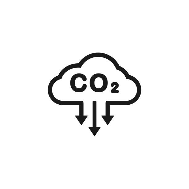 stockillustraties, clipart, cartoons en iconen met co2 emissions. carbon dioxide reduction. - co2