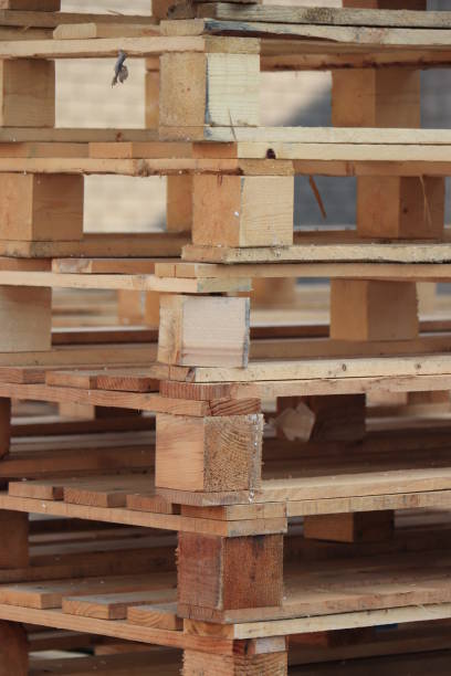 istock Stacked wooden pallets 1397597032