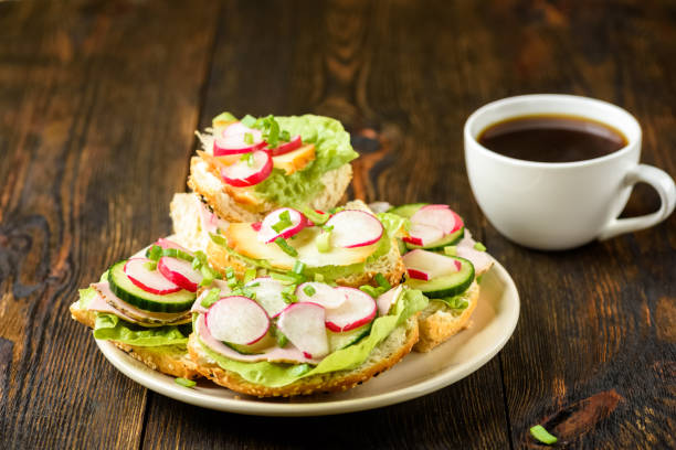 istock sandwiches with vegetables on a plate - spring breakfast 1397597268