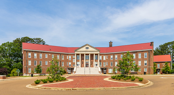 Oxford, MS - 2022: Guyton Hall on the University of Mississippi campus is home to the Ole Miss School of Education