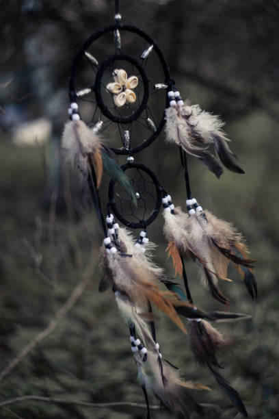 istock Dreamcatcher mystical shaman protect amulet. Boho, bohemian style, soft focus. 1397604633