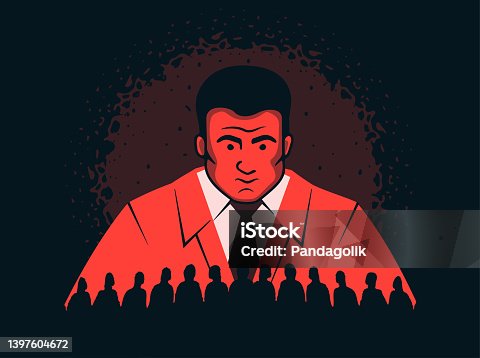 istock A man looking at the crowd from above, a symbol of totalitarianism, dictatorship, Machiavellianism. A symbol of an authoritarian regime. 1397604672