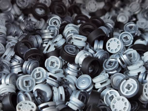 istock Black and gray tire shaped blocks 1397605575