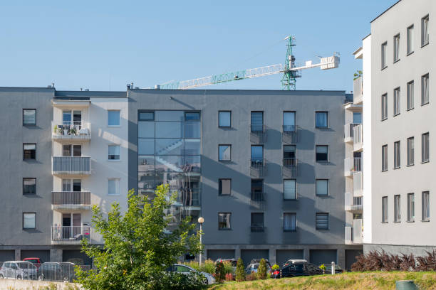 istock Modern residential neighbourhood. There are buildings under construction in background. 1397608564