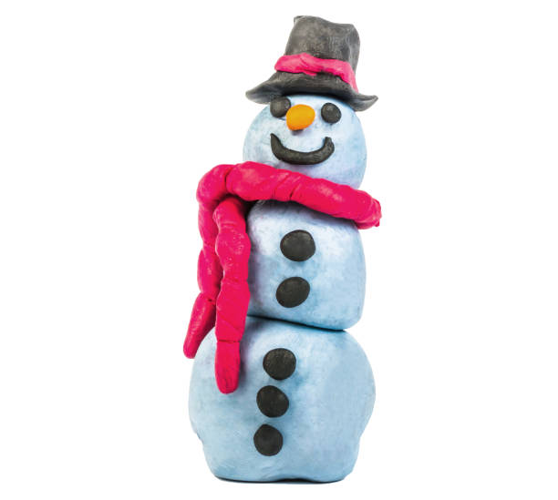 istock snowman plasticine figures  cartoon  christmas character Clipping path 1397609222