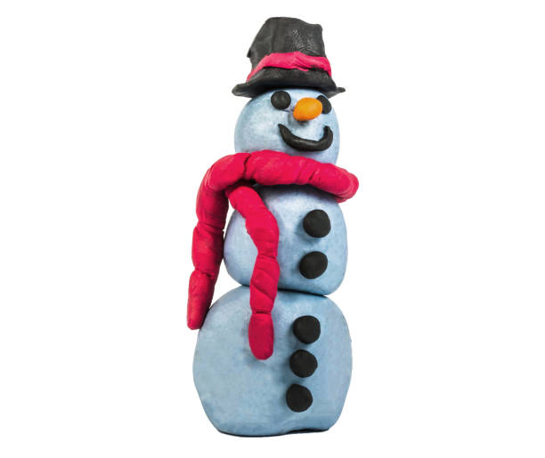 istock snowman plasticine figures  cartoon  christmas character Clipping path 1397609228