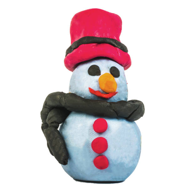 istock snowman plasticine figures  cartoon  christmas character Clipping path 1397609230