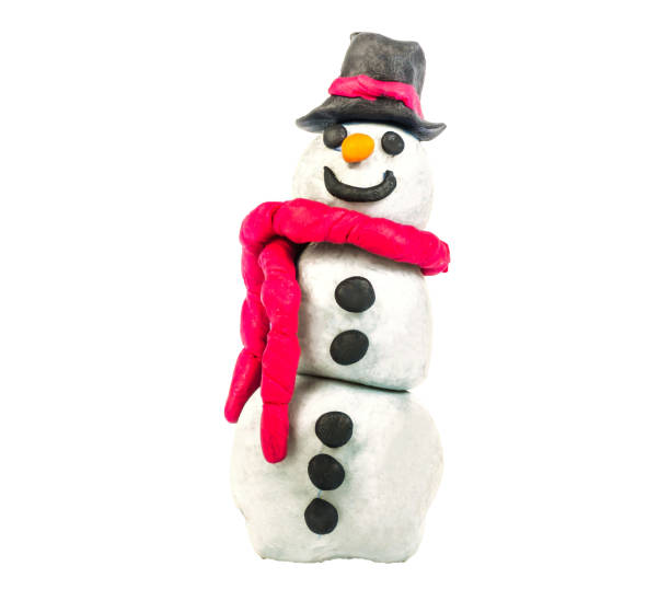 istock snowman plasticine figures  cartoon  christmas character Clipping path 1397609231