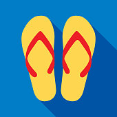 istock Yellow Flip Flops Icon 1397610485
