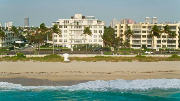 istock Waves Lapping Beach Front in Palm Beach, Florida - Aerial 1397611173