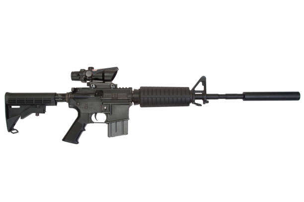 istock civil firearm with silencer isolated on a white background 1397611355