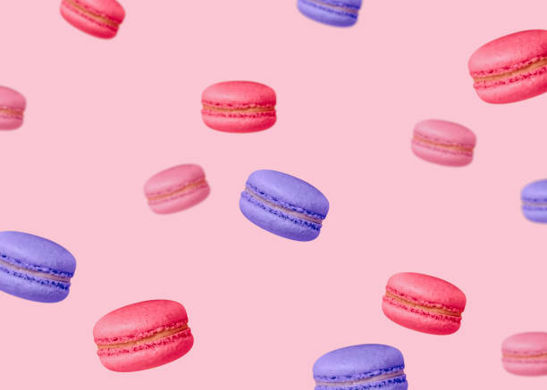 istock Colorful flying macaroons. Minimal concept. 1397615736