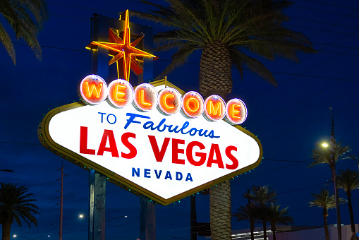Welcome to Fabulous Las Vegas, Nevada sign on the world famous Las Vegas Strip