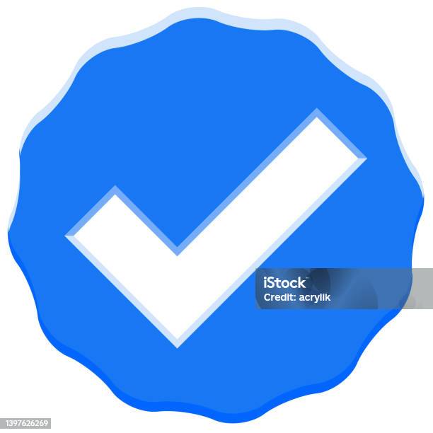 Round Check Blue Blue Checkmark With Rounded Points Stock Illustration - Download Image ...