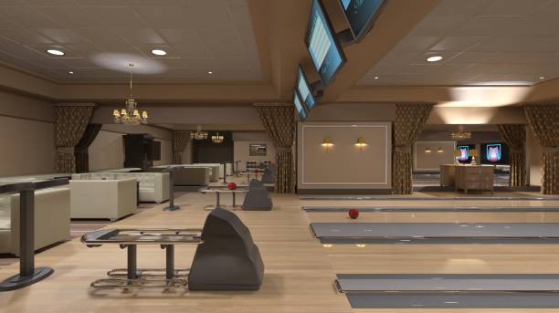 istock Bowling indoor interior no people 3d illustration 1397626419
