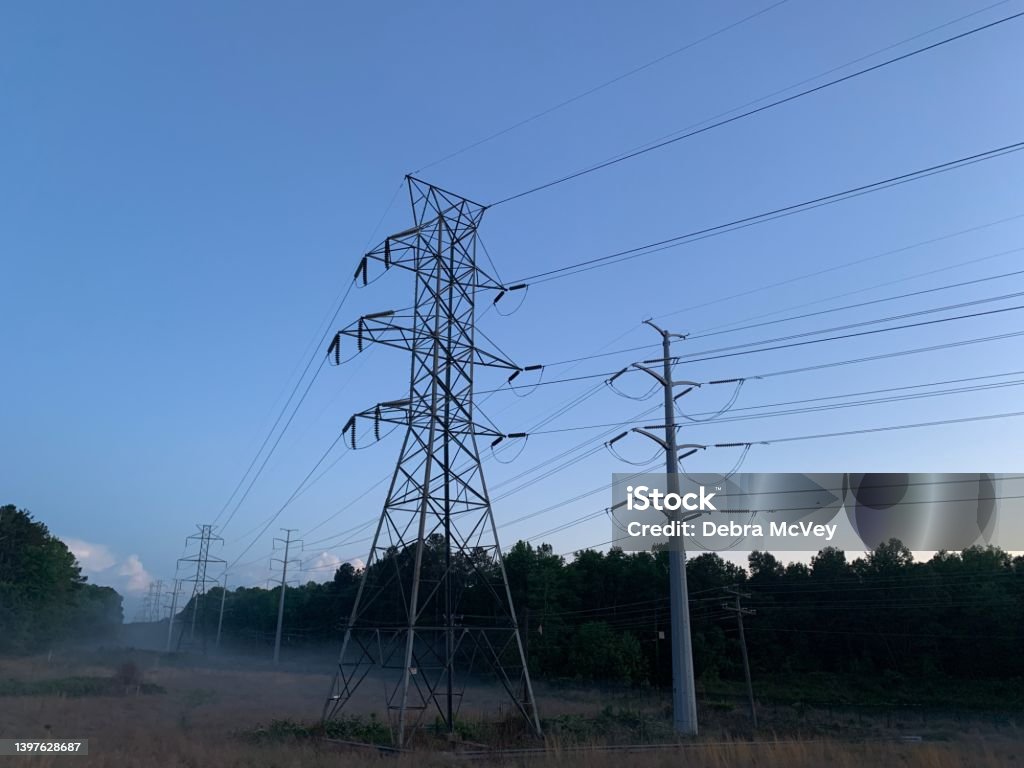Power Lines Communication Stock Photo