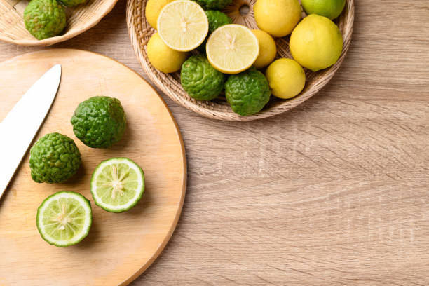 istock Kaffir lime and yellow lime, Citrus fruit 1397633896