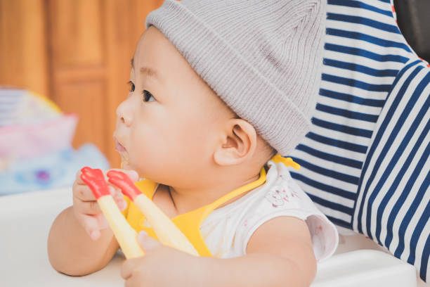 istock Really newborn baby boy enjoying my meal 1397635991