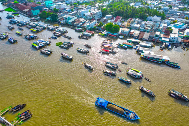 istock Cai Rang floating market, Can Tho, Vietnam, aerial view 1397636710