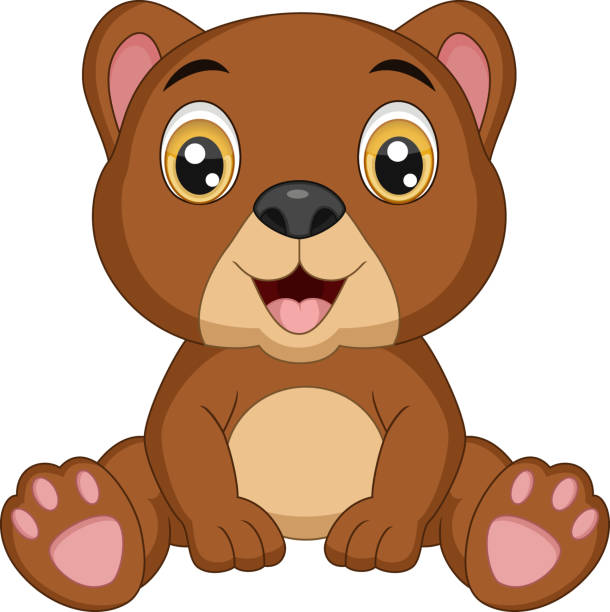 Cute Little Bear Cartoon Sitting Stock Illustration - Download Image Now -  Eye, Cartoon, Large - iStock
