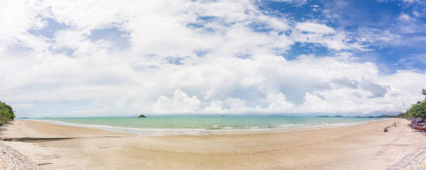 istock Panoramic Tropical beach and sea in sunny day 1397638218