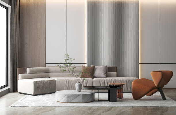 istock Luxury modern interior of living room.3D illustration 1397641361