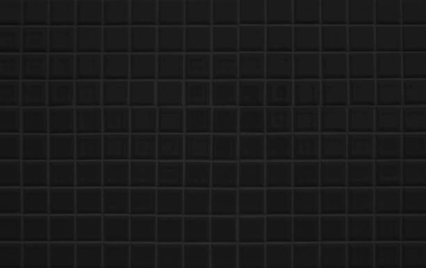 istock Black tile high resolution real photo. Brick seamless pattern and texture square floor ceramic tiles interior room background. Dark grid tiles wall texture for the bander decoration backdrop. 1397642373