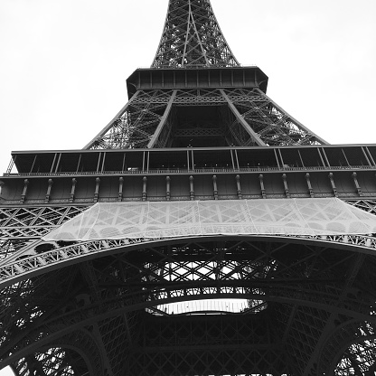 Black and white of Eiffle Tower