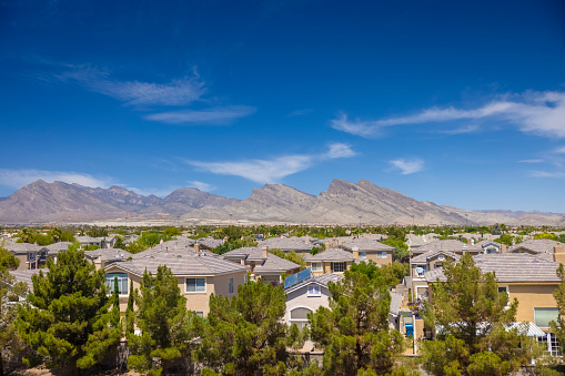 An elevated view of the neighborhoods in Summerlin. Las Vegas, NV