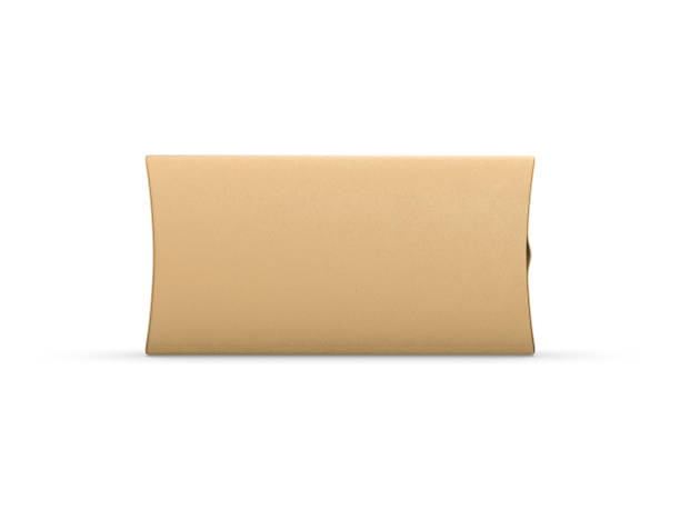 istock Kraft paper pillow shaped box for branding and mockup, 3d render illustration 1397656322