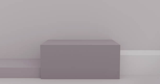 istock Empty 3d rendered grey white gray product display podium banner background with copy space for showcase product 1397656333