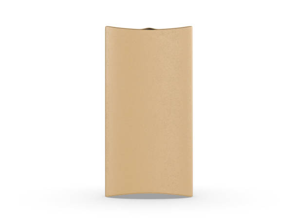 istock Kraft paper pillow shaped box for branding and mockup, 3d render illustration 1397656436