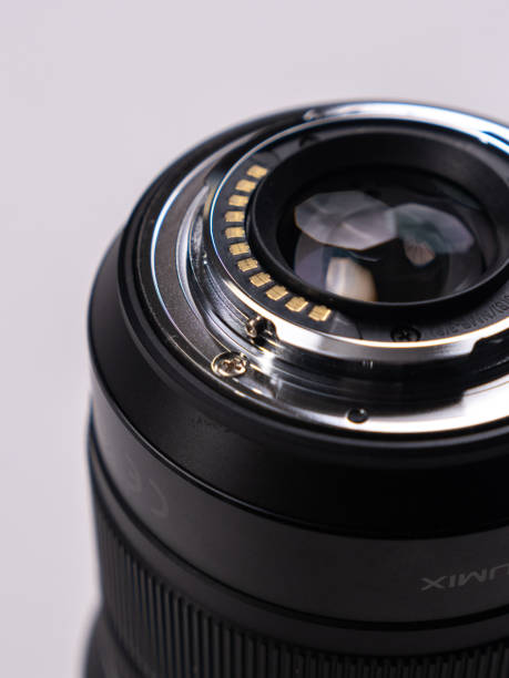 istock Metal bayonet lens close-up macro view on a white background 1397659031