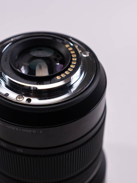 istock Metal bayonet lens close-up macro view on a white background 1397659035