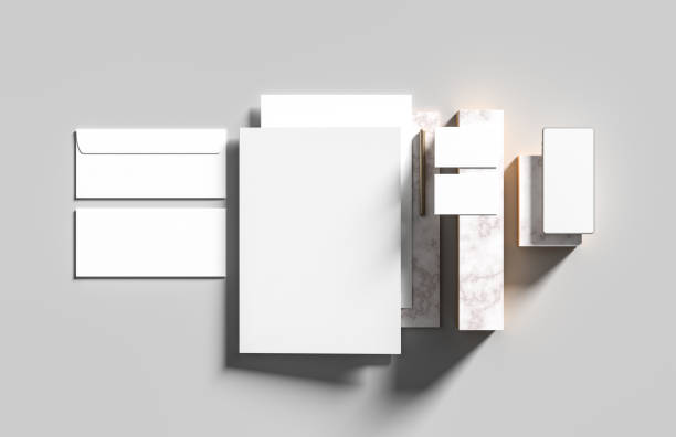 istock Corporate identity stationery mock up isolated on modern style background. Mock up for branding identity. 3D illustration 1397665466