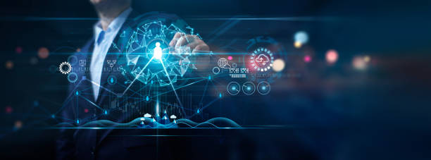 istock Businessman touch global business on customer networking and data exchanges, Digital marketing, Business strategy growth and development on social network, Banking and financial. 1397668764