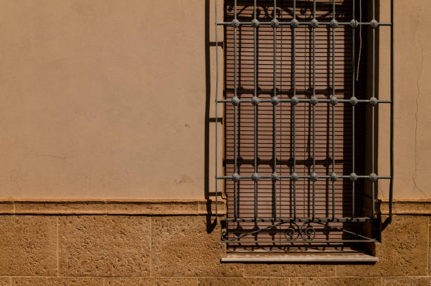 Traditional Andalusian style window on wall. Almeria, Spain