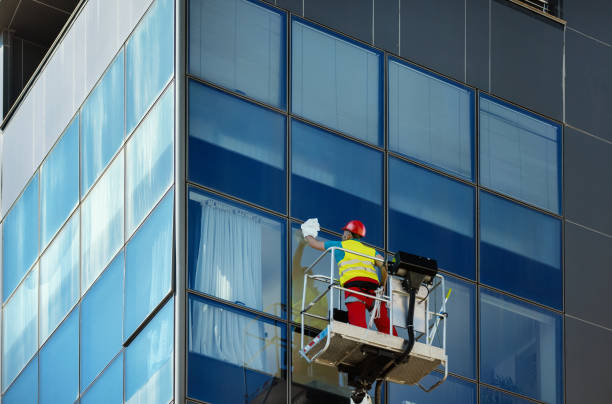 istock Cleaning windows on a residential building. 1397670490