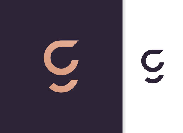 illustrazioni stock, clip art, cartoni animati e icone di tendenza di modello vettoriale per logo initia g, simbolo logo creativo - lettera g