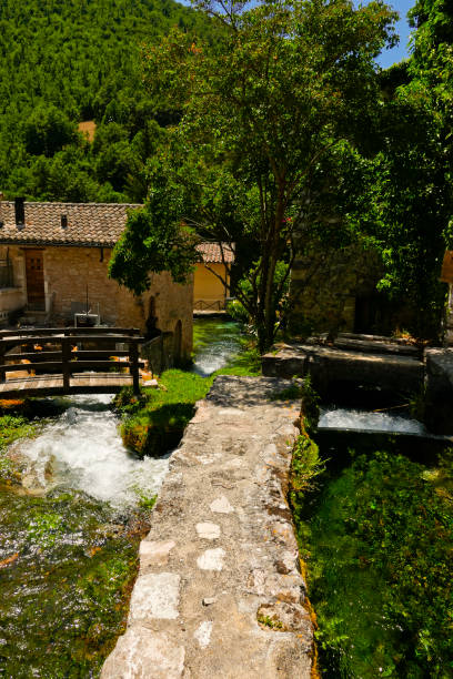 Rasiglia, village of the mills. Umbria. Italy stock photo