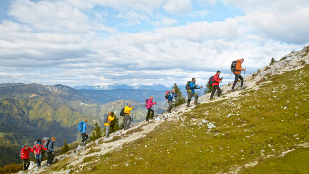 amigos, caminhadas na montanha - 50 days old - fotografias e filmes do acervo