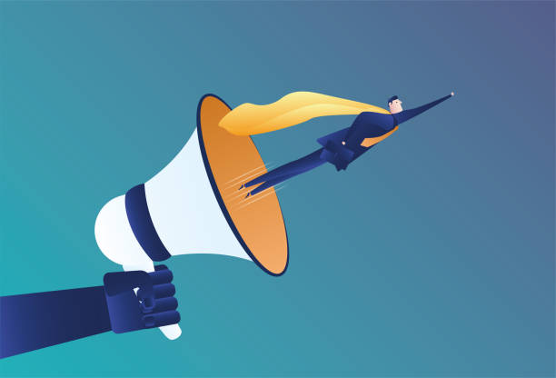 istock superman flying out of the megaphone 1397679978