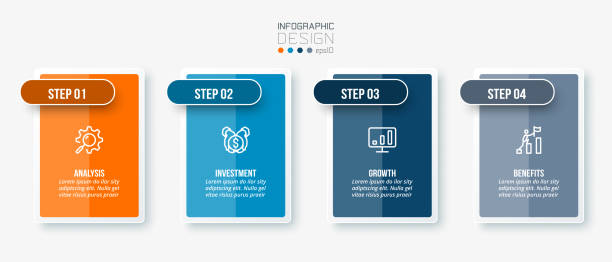 단계와 인포그래픽 템플릿 비즈니스 개념. 벡터 아트 일러스트