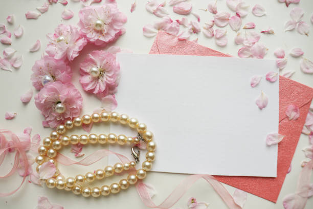 istock postcard mockup. frame of flowers and white blank for text 1397680719