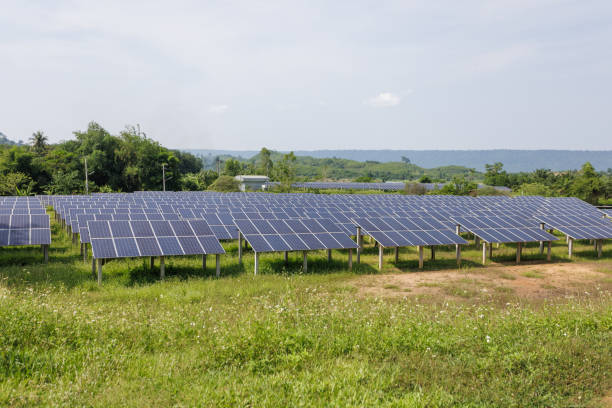 istock solar cells in solar power plants. Solar panels and blue sky, solar panels, solar generator systems. Clean technology for a better future. 1397682144
