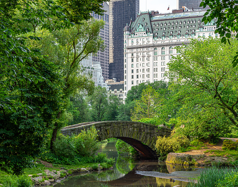 Spring in Central Park, New York City,Gapstow bridge