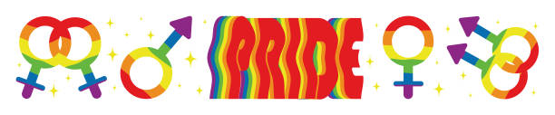 istock LGBTQ+ gender symbol on rainbow color background. 1397685433