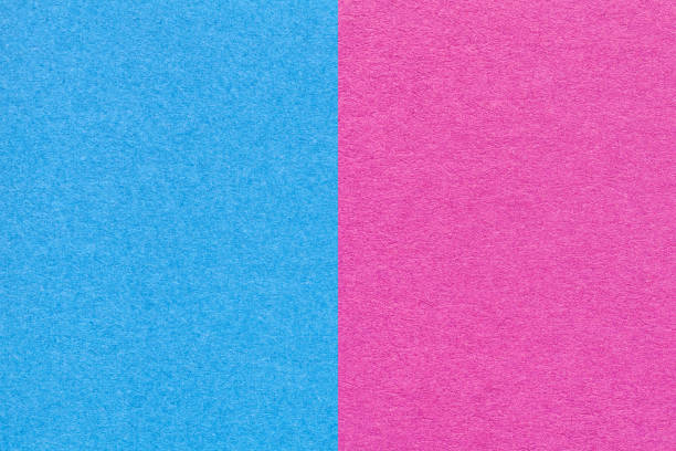 istock Texture of craft light blue and lilac paper background, half two colors, macro. Structure of magenta cardboard. 1397688364